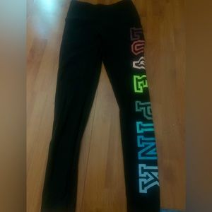 victoria secret PINK multicolor logo leggings